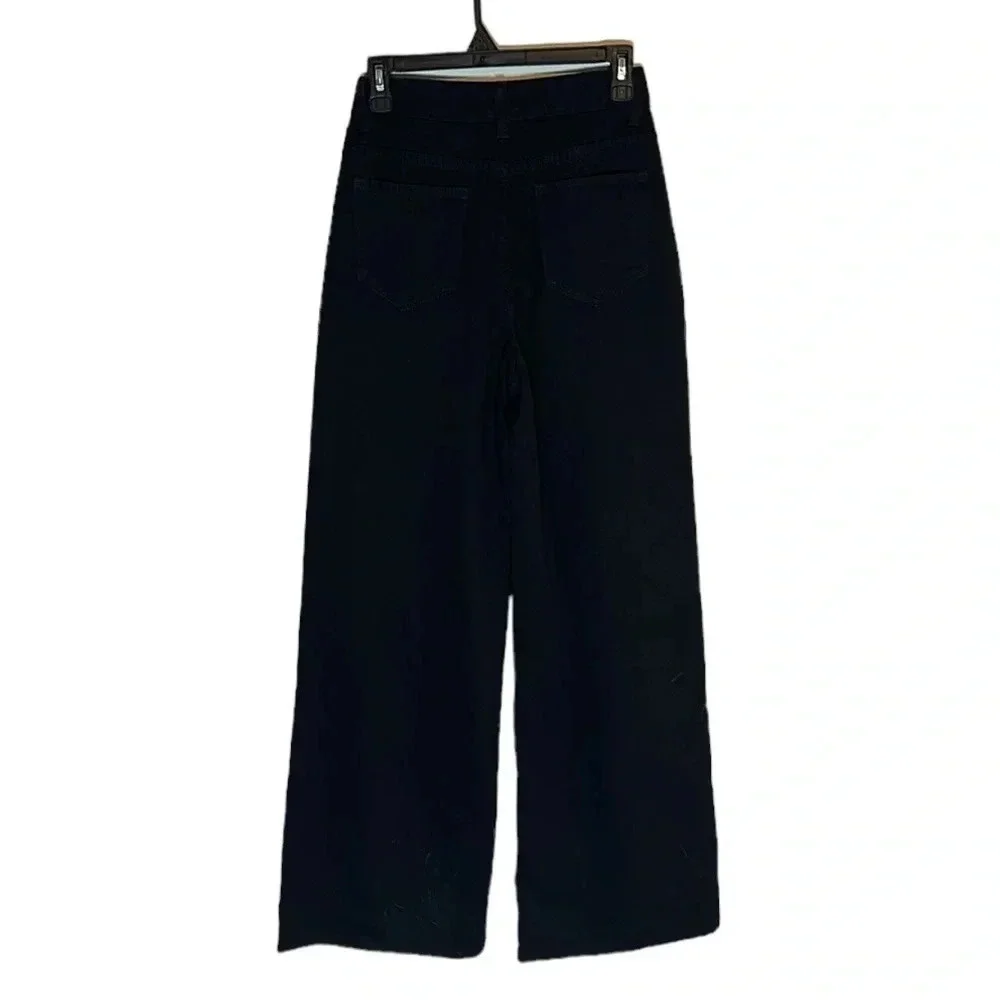 ROMWE Women’s Grafitti Print Wide Leg Ankle Jeans Size 2 Casual Distressed Retro - Picture 3 of 8